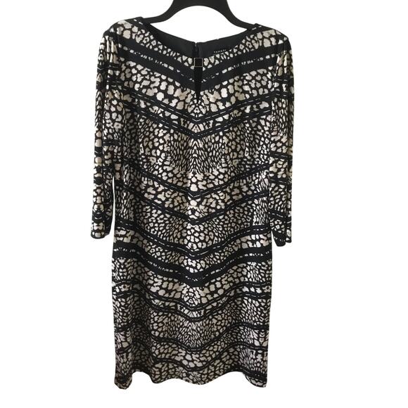 Tahari 3/4 Sleeves Abstract Printed A-line Shift Dress Womens size 10 - Picture 1 of 4